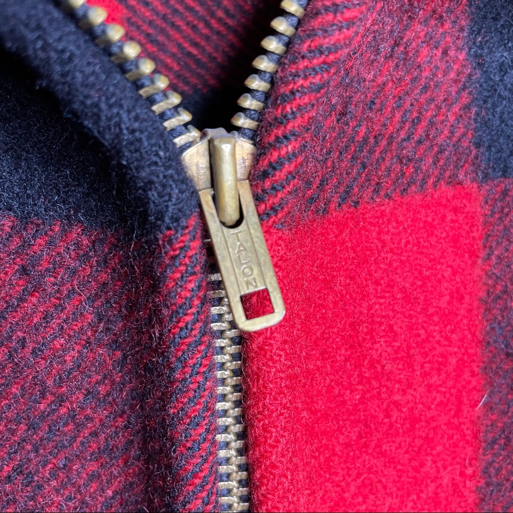 Rare Vintage 1950s Woolrich Buffalo Plaid Wool Unlined Zippered Hunting Coat - Picture 8 of 16